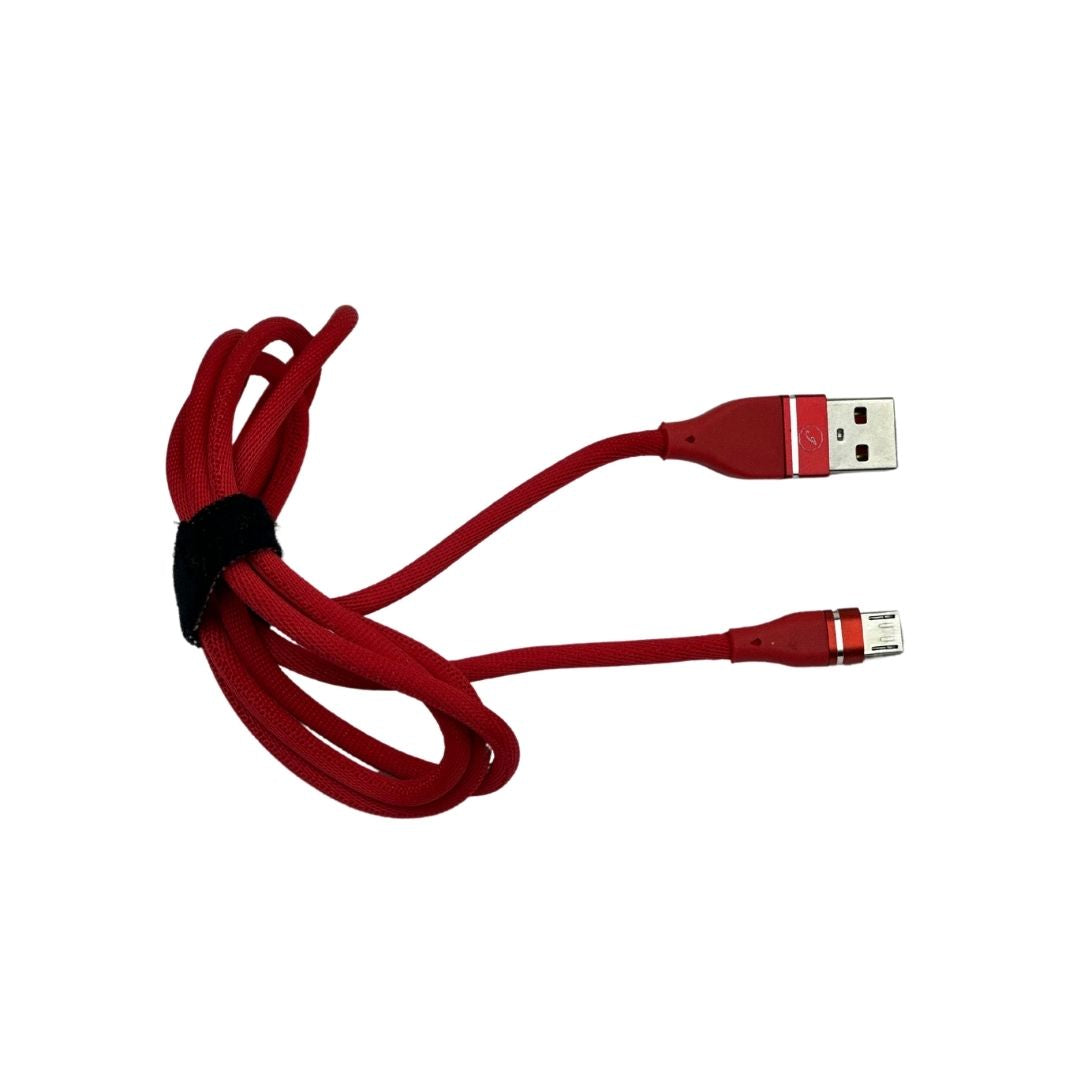 NYLON CABLE ANDROID ,TYPE C,IPHONE Red