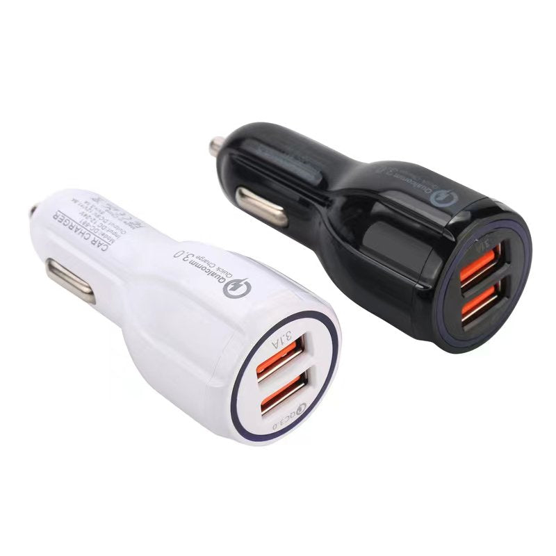 CC12 QC3.0+3.1A Car Charger Dual USB 6A Halo Wine Bottle Fast Charge Car Charger(Elegant Black)