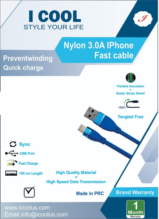 NYLON CABLE ANDROID ,TYPE C,IPHONE