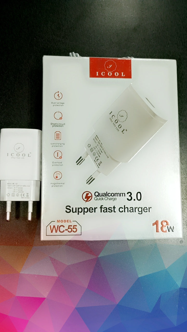 WC 55 ICool QUICK CHARGER 3.0 With Micro Cable